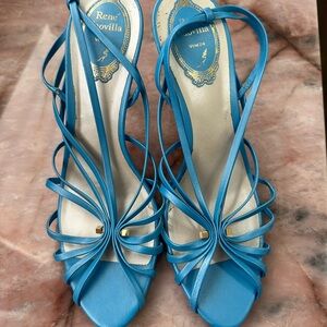 Rene Caovilla Blue Strappy Women's Sandals